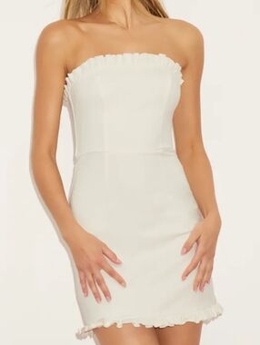 Lulus Little Lovely Ivory Strapless Mini Dress - Small - NWT Bridal Bachelorette